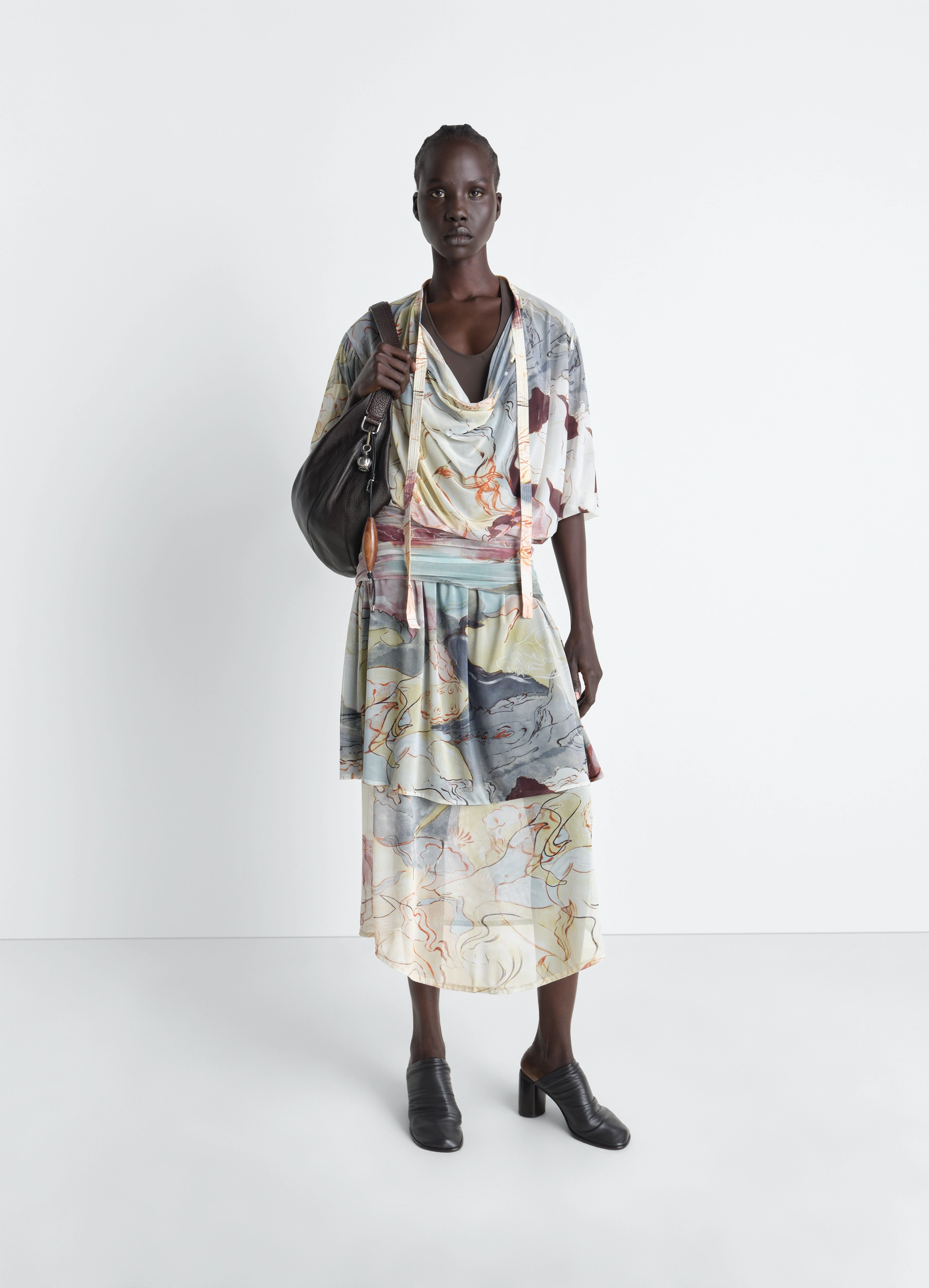 lemaire sheer dress DRESS WITH SLITS IN TRANSPARENT CUPRO - Smoke - Transparent Cupro - Women
