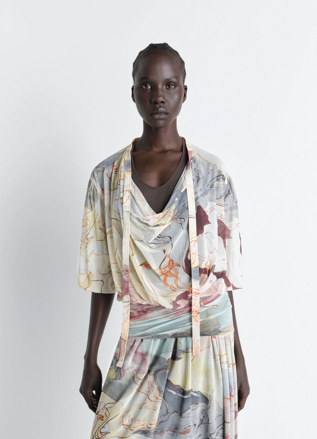 Double layer dress in mesh