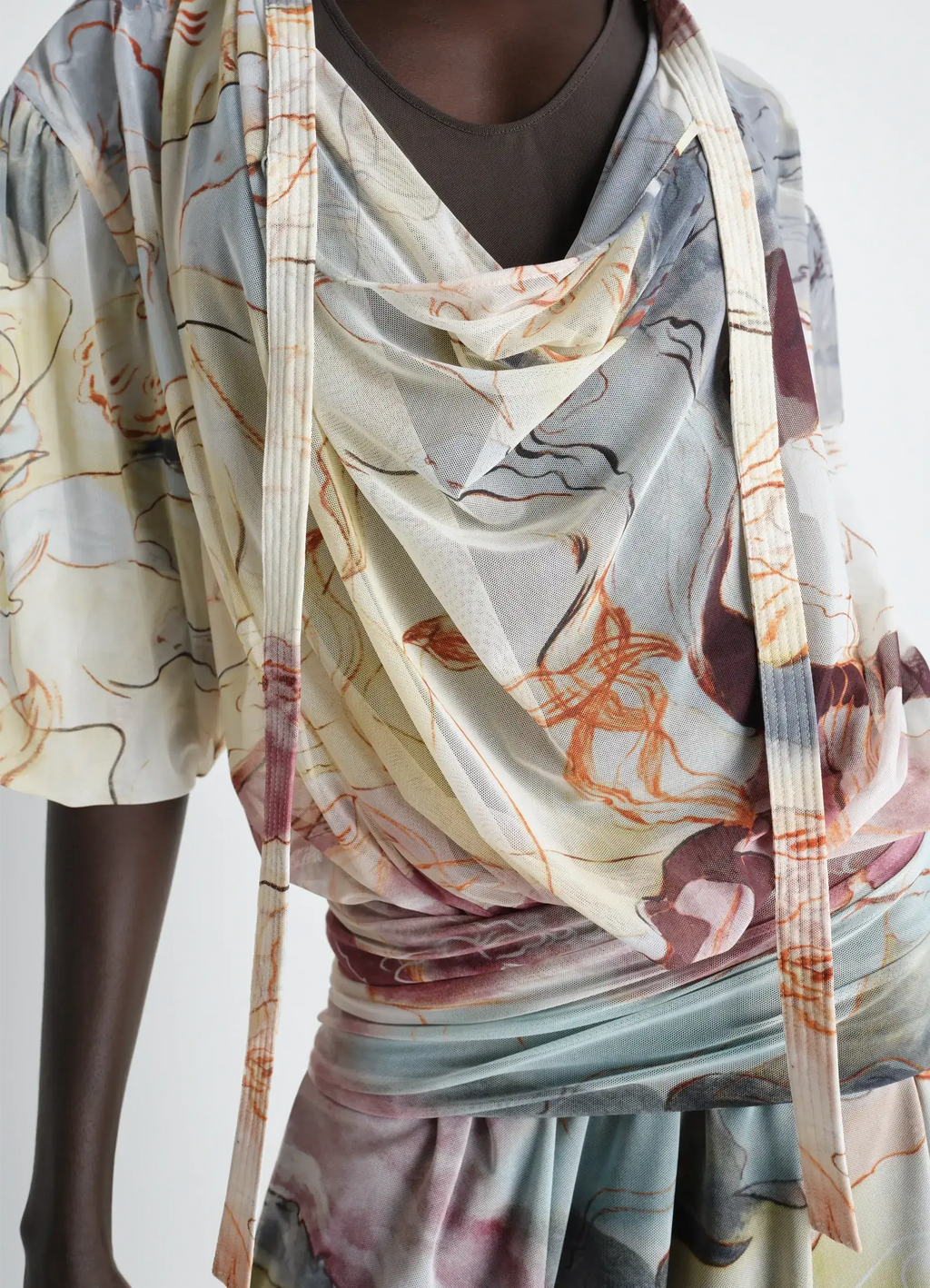 Double layer dress in mesh