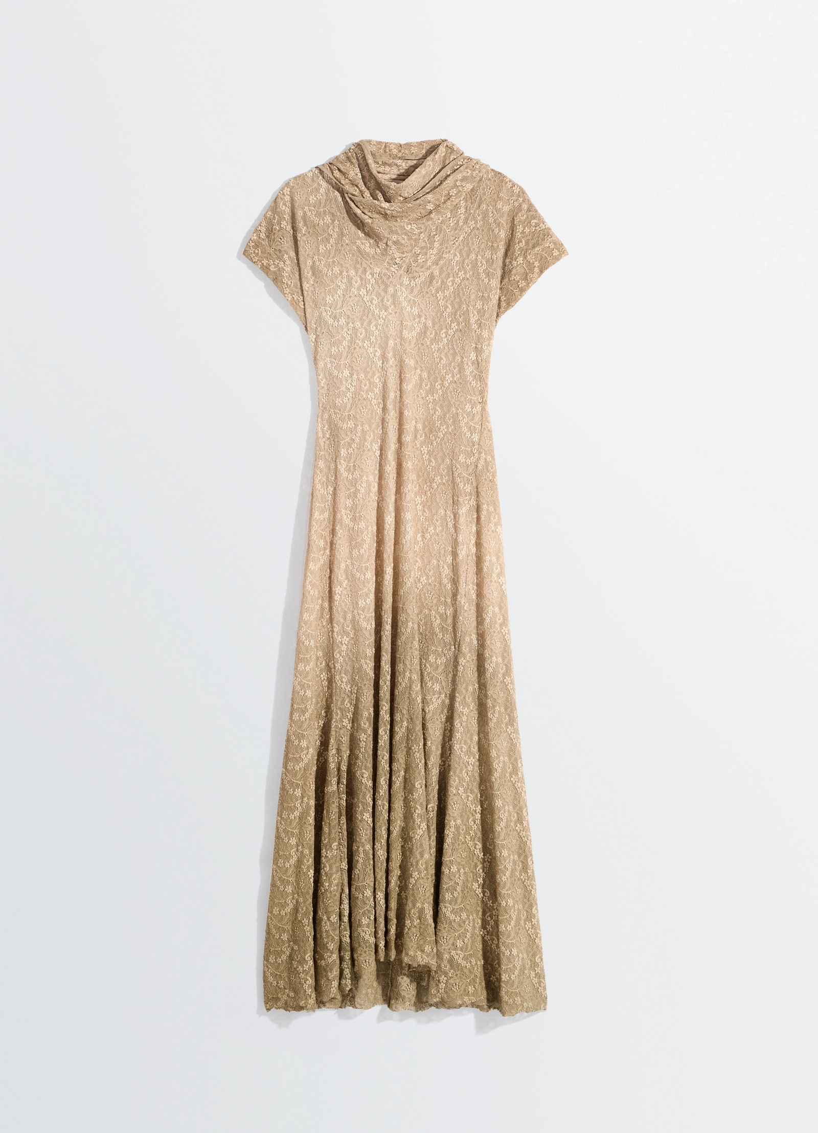 LONG FOULARD DRESS IN LACE - Ginger - Garment Dyed Lace - Women | LEMAIRE LONG FOULARD DRESS IN LACE - Ginger - Garment Dyed Lace - Women | LEMAIRE