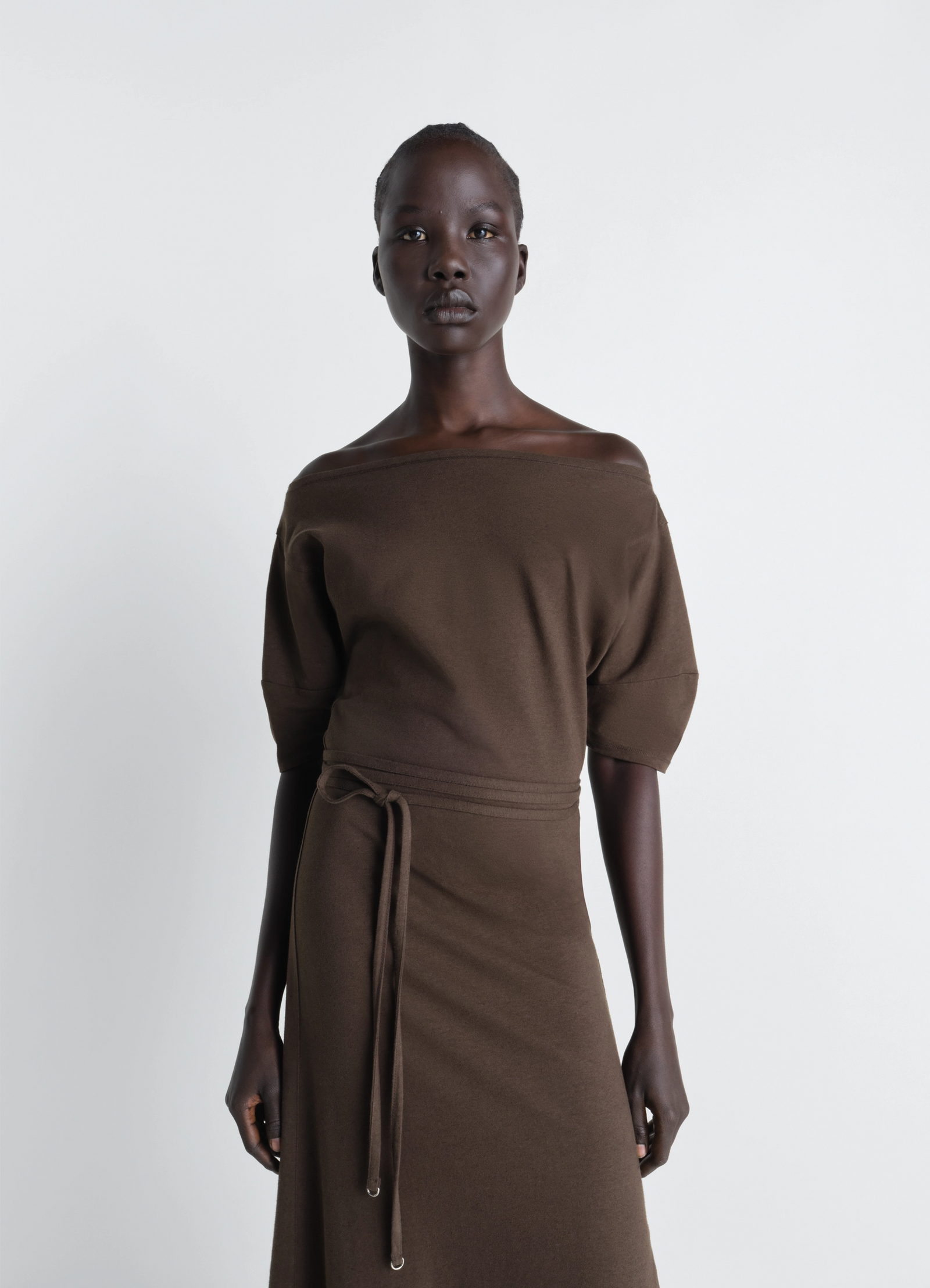 Lemaire - Off shoulder dress, XS Brown Lemaire - Off shoulder dress, XS Brown