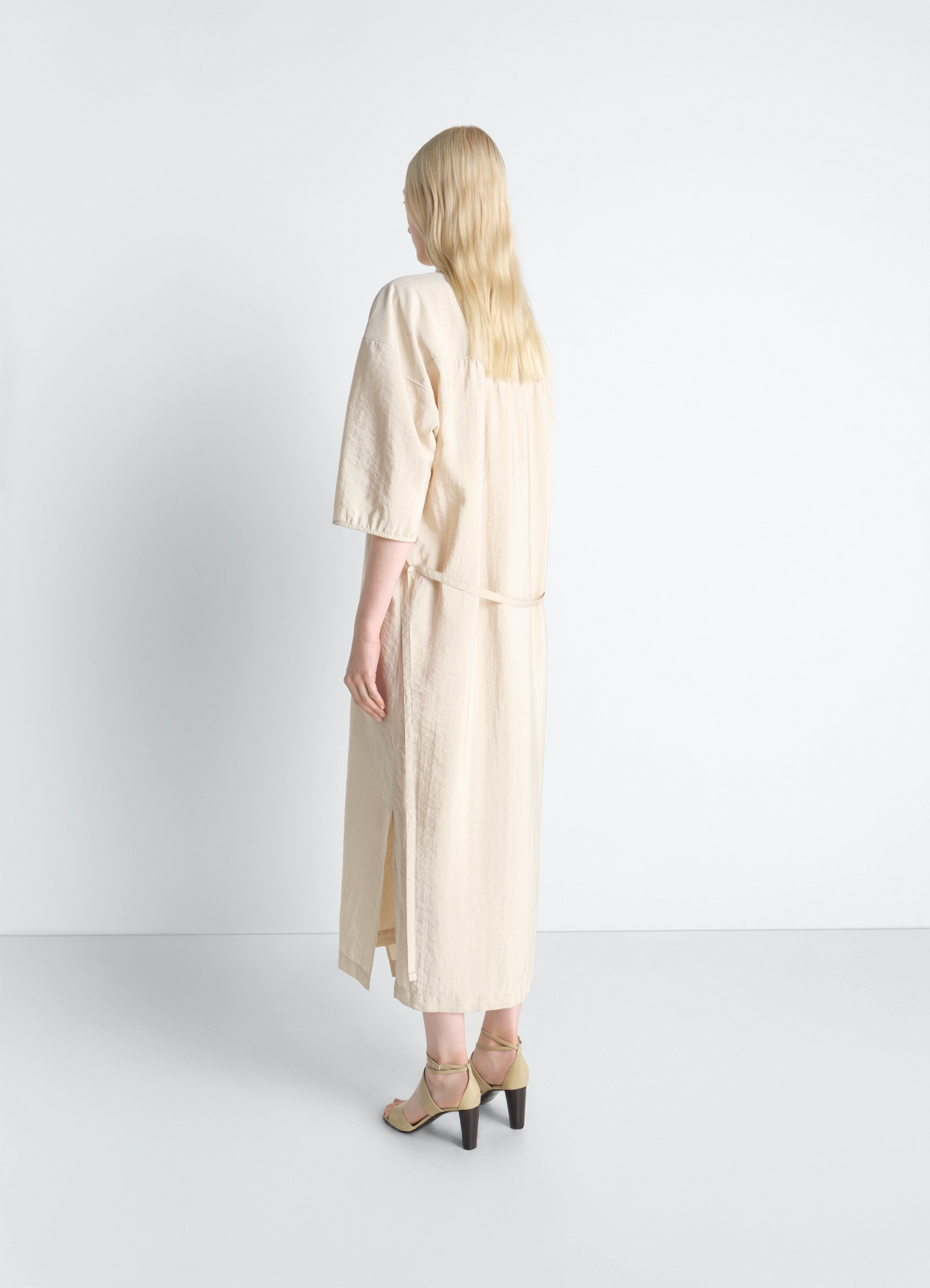 LEMAIRE asymmetrical shirt dress in dry silk LEMAIRE asymmetrical shirt dress in dry silk