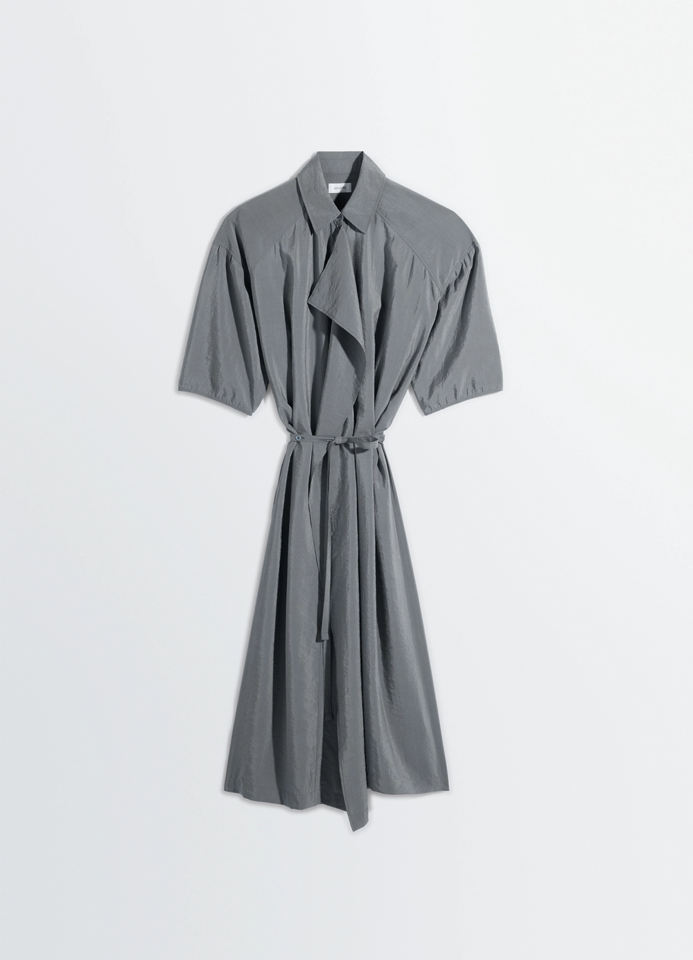 strapless open back dress ASYMMETRICAL SHIRT DRESS IN DRY SILK - Oat Milk - Dry Silk - Women