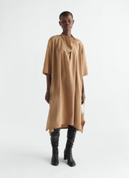 SOFT-COLLAR DRESS IN DRY SILK