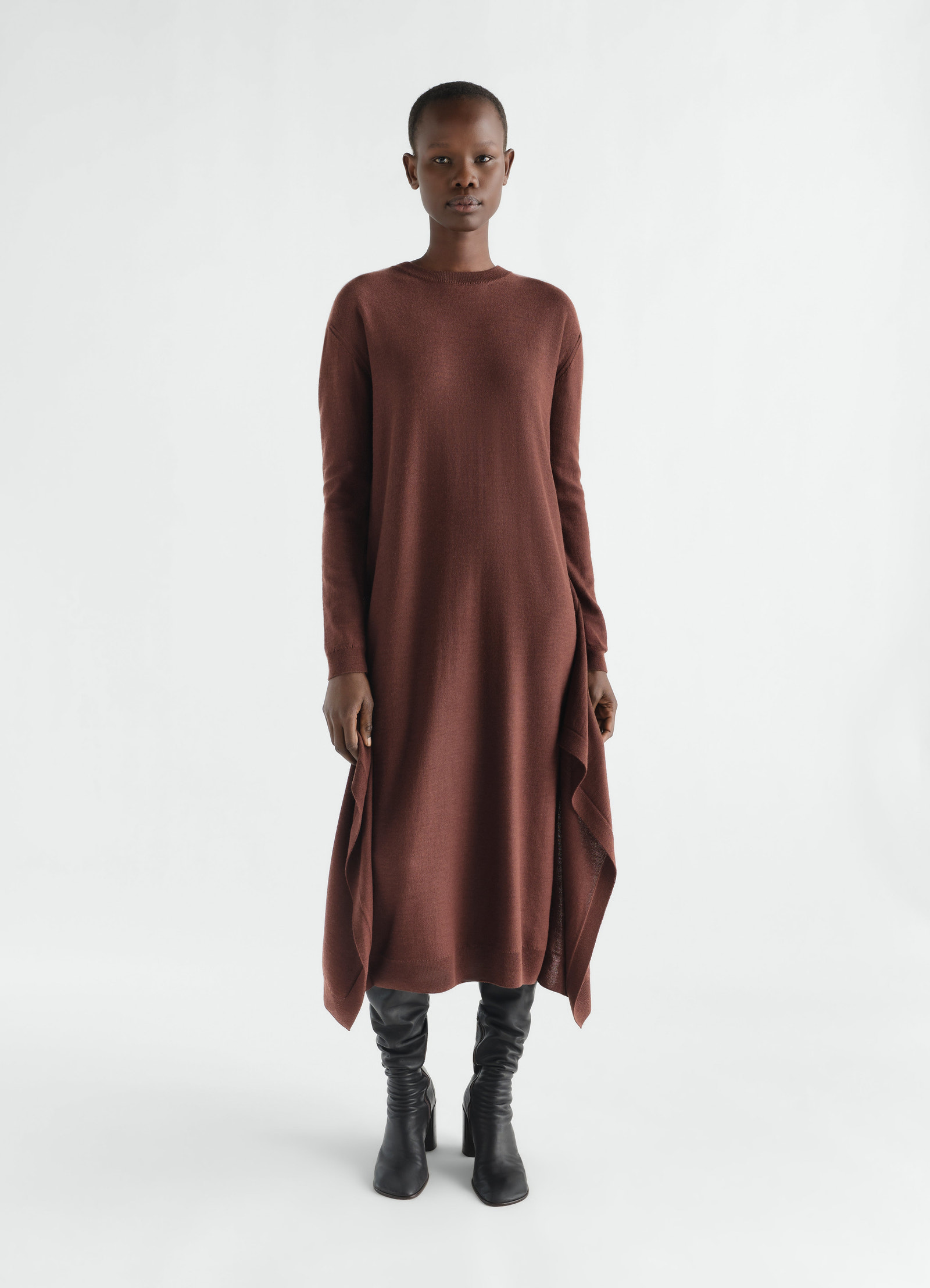 LEMAIRE buttoned dress in merino wool blend
