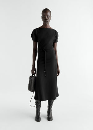 Belted dress in heavy cotton jersey