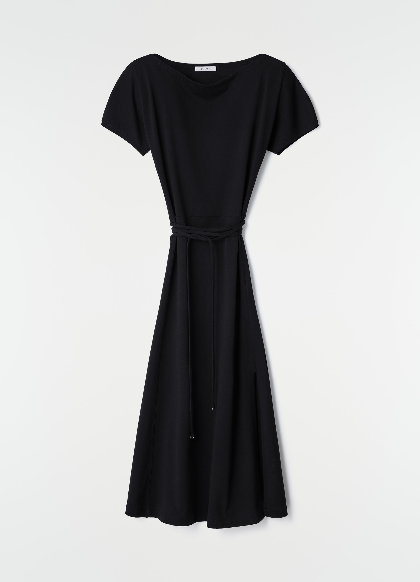 Belted dress in heavy cotton jersey
