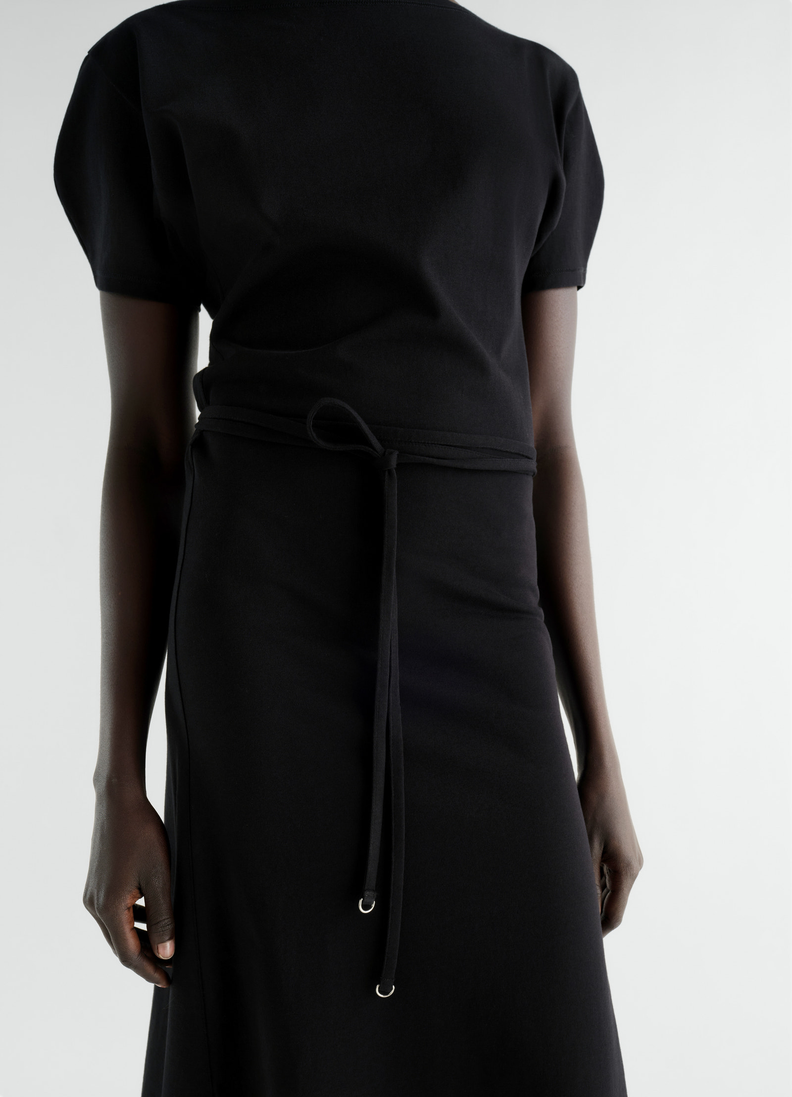 Belted dress in heavy cotton jersey