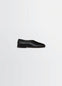 Lemaire Piped Slippers in Black Nappa Leather, product shot, Side view Classic shape