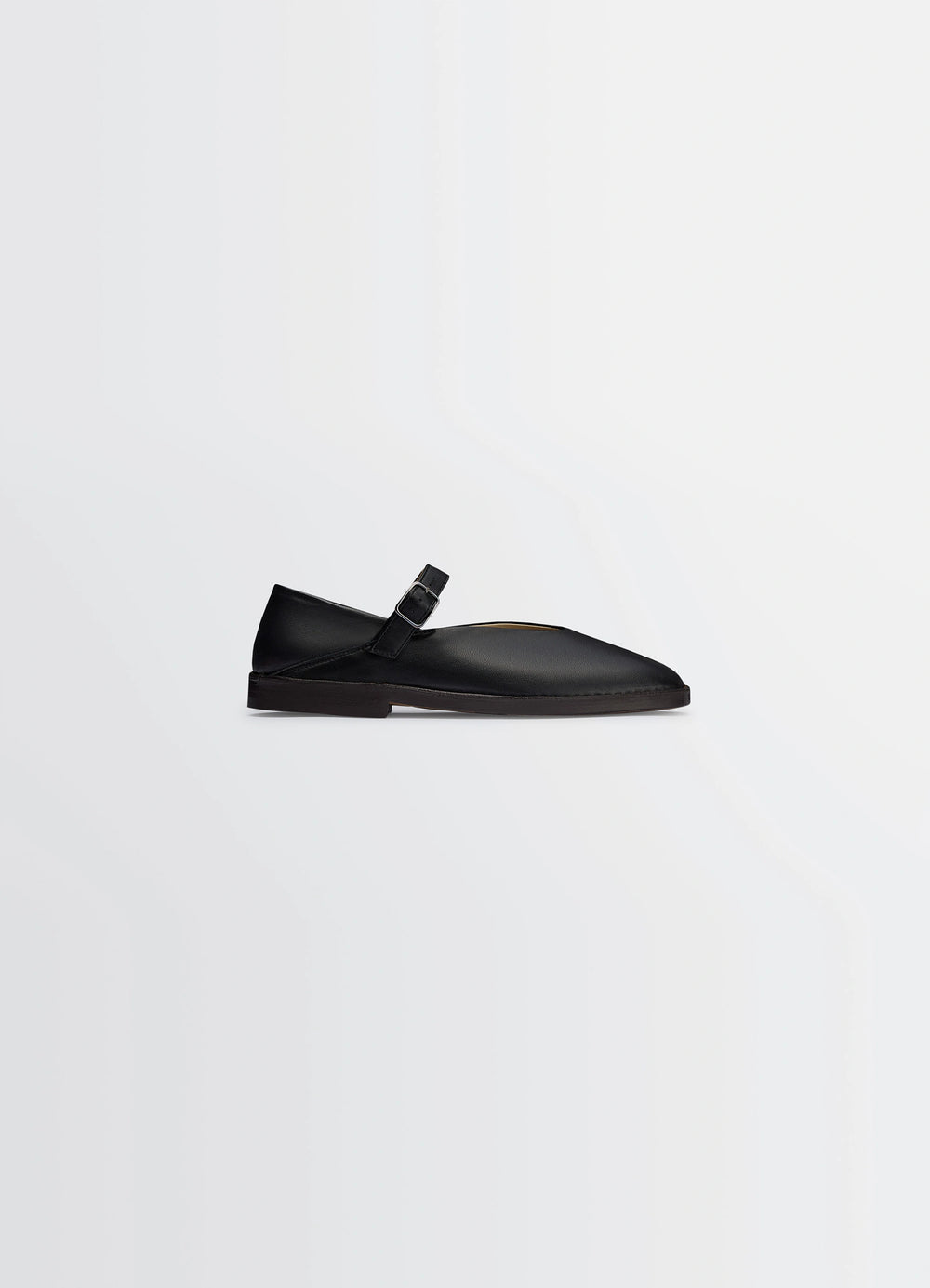 Ballerina Shoes in Black Nappa Lamb Leather, product shot, Side view Modern twist
