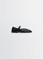 Ballerina Shoes in Black Nappa Lamb Leather, product shot, Side view Modern twist