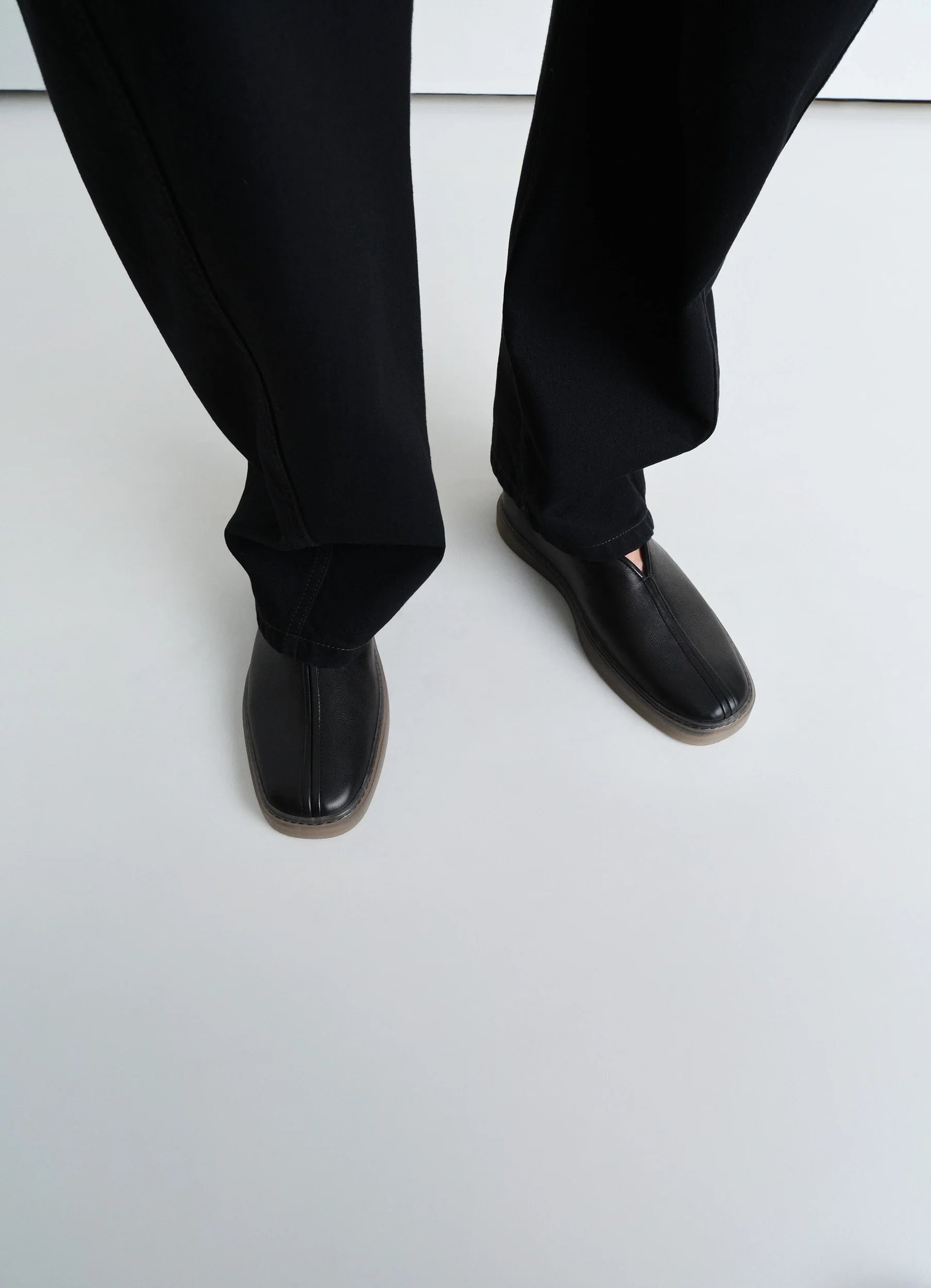 Black Linoleum Piped Sneakers | LEMAIRE Black Linoleum Piped Sneakers | LEMAIRE