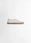 Lemaire Linoleum Piped Sneakers in Smooth Soft Cow Leather, product shot, Side view Square toe, stitched cupsole