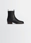Chelsea Boots in Black Vegetable-Tanned Leather, product shot, Side view Ankle height with elastic sides