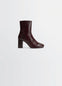 Anatomic Boots 80 in Glossy vegetable-tanned leather, product shot, Side view High-heeled, rounded toe