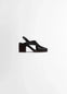 LEMAIRE Cross Sandals 80 in Black vegetable nappa leather, product shot, Side view Layered interwoven straps