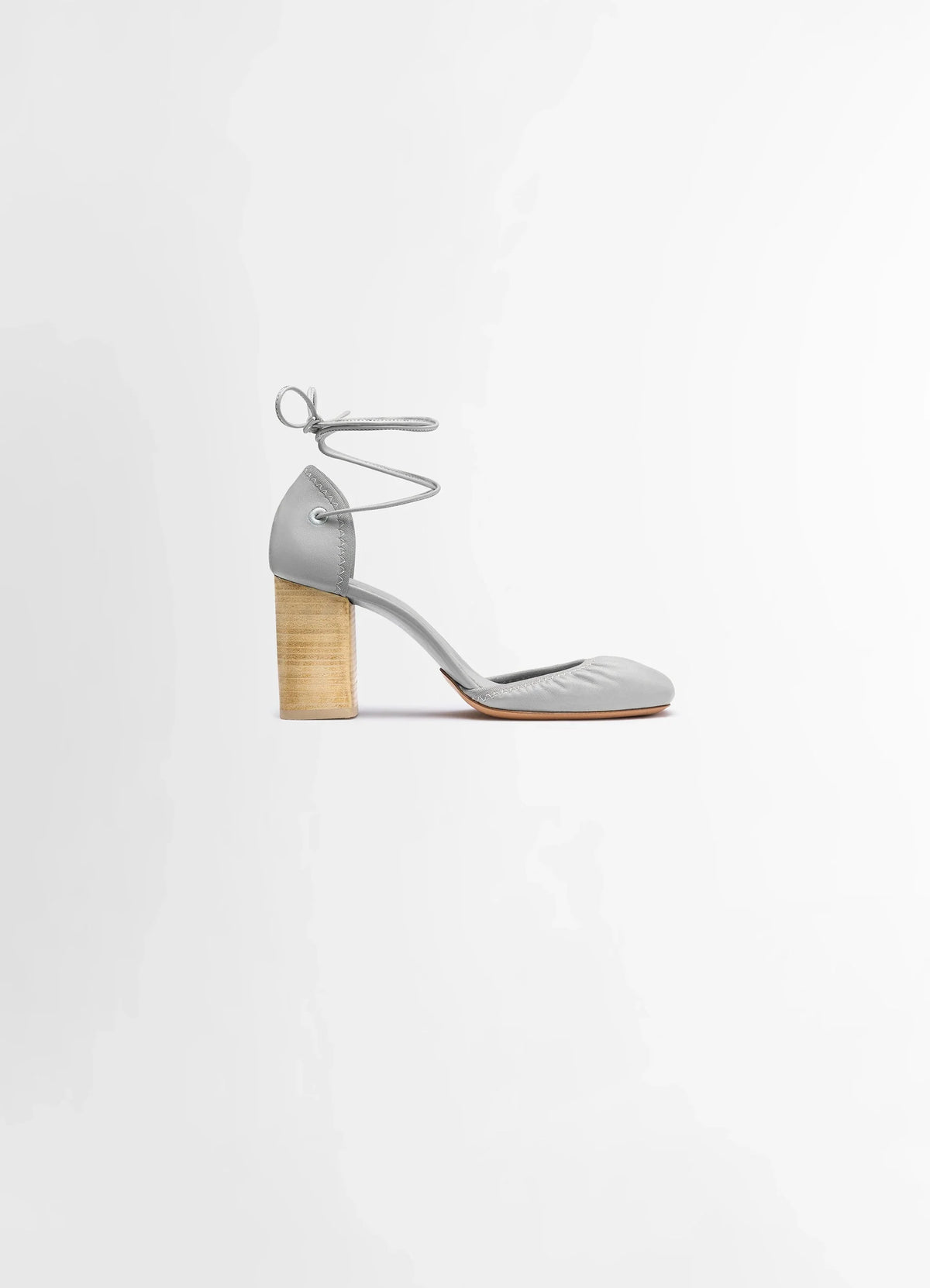 Lemaire Micro Ballerina 85 in Smooth Nappa Leather, product shot, Side view Stacked 85mm heel