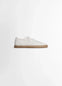 Lemaire Linoleum Laced Up Sneakers in Smooth soft cow leather, product shot, Side view Square toes, thin sole