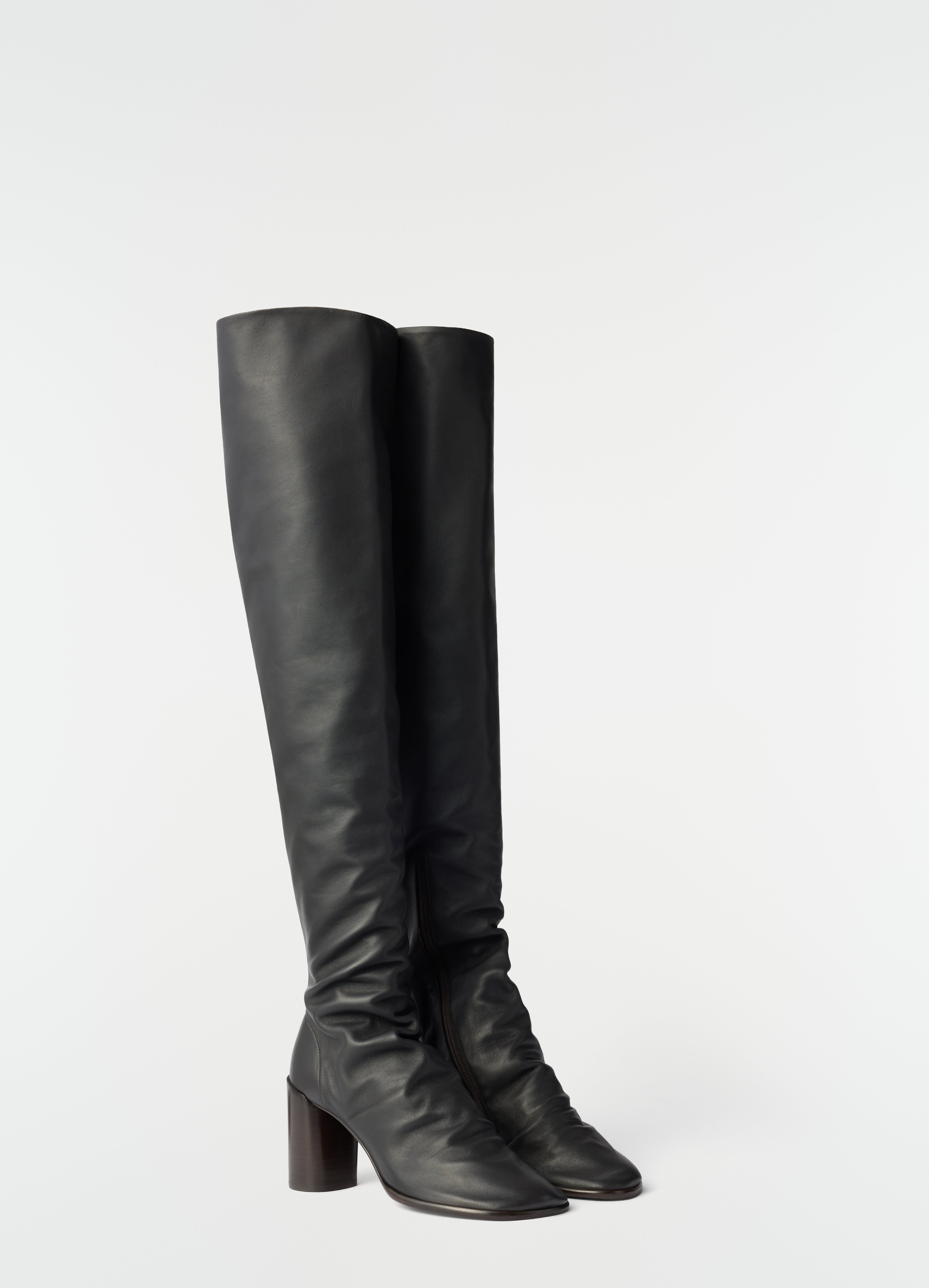 GLOVE HIGH BOOTS 80 - Dark Chocolate - Smooth Lambskin Leather