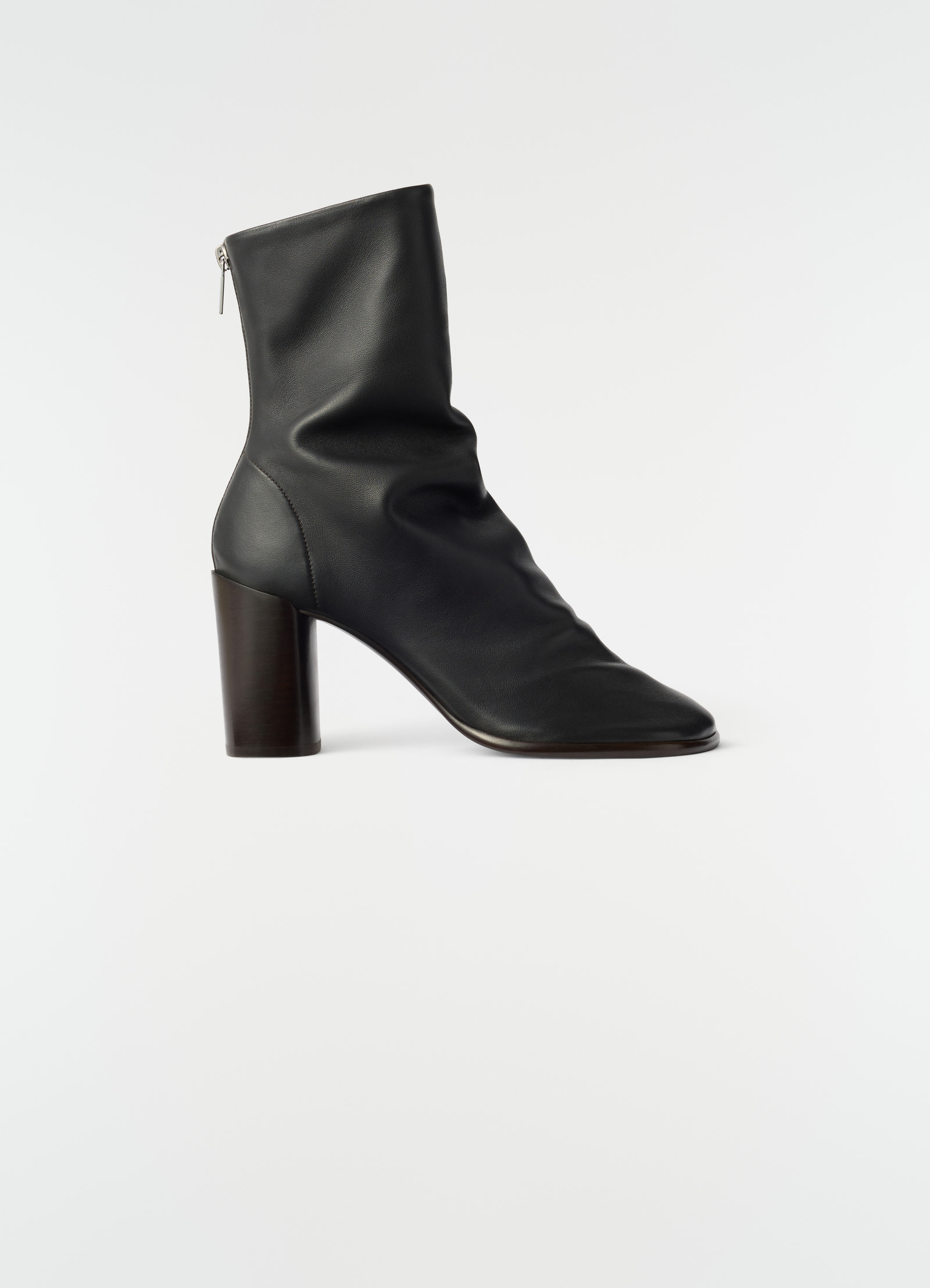 Glove ankle boots with 80mm heel in leather