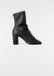 GLOVE ANKLE BOOTS WITH 80MM HEEL IN LEATHER