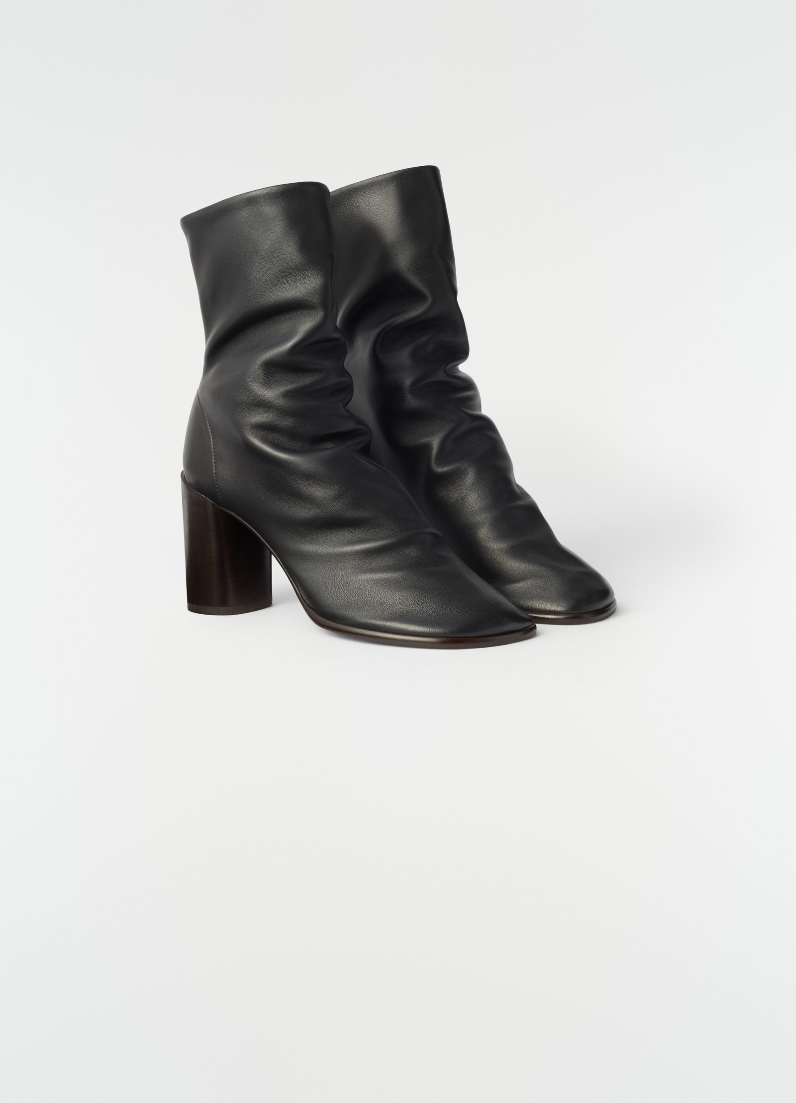 Glove ankle boots with 80mm heel in leather