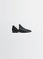 Lemaire Flat dOrsay Loafer in Grained goatskin leather, product shot, Side view Flat sole design