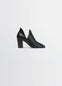 Lemaire DOrsay Pump 80 in Black Grained Goatskin, product shot, Side view Chunky heel