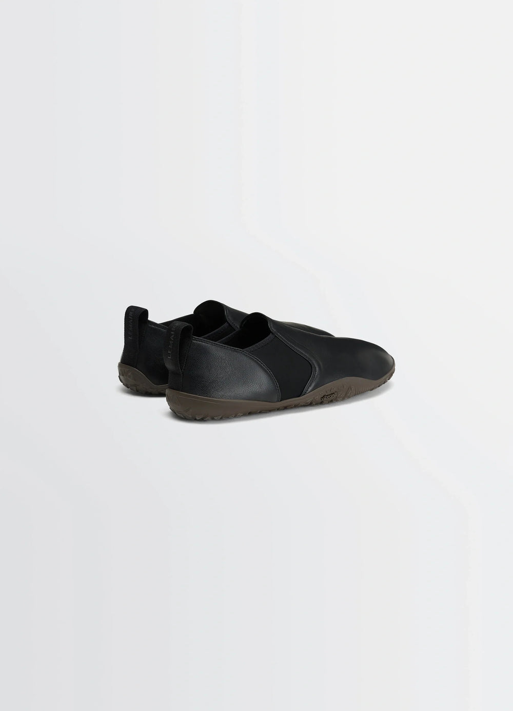 VIBRAM GLOVE SLIP ON in Black nappa lamb leather, product shot, rear three-quarter view elastic insert, pull tab