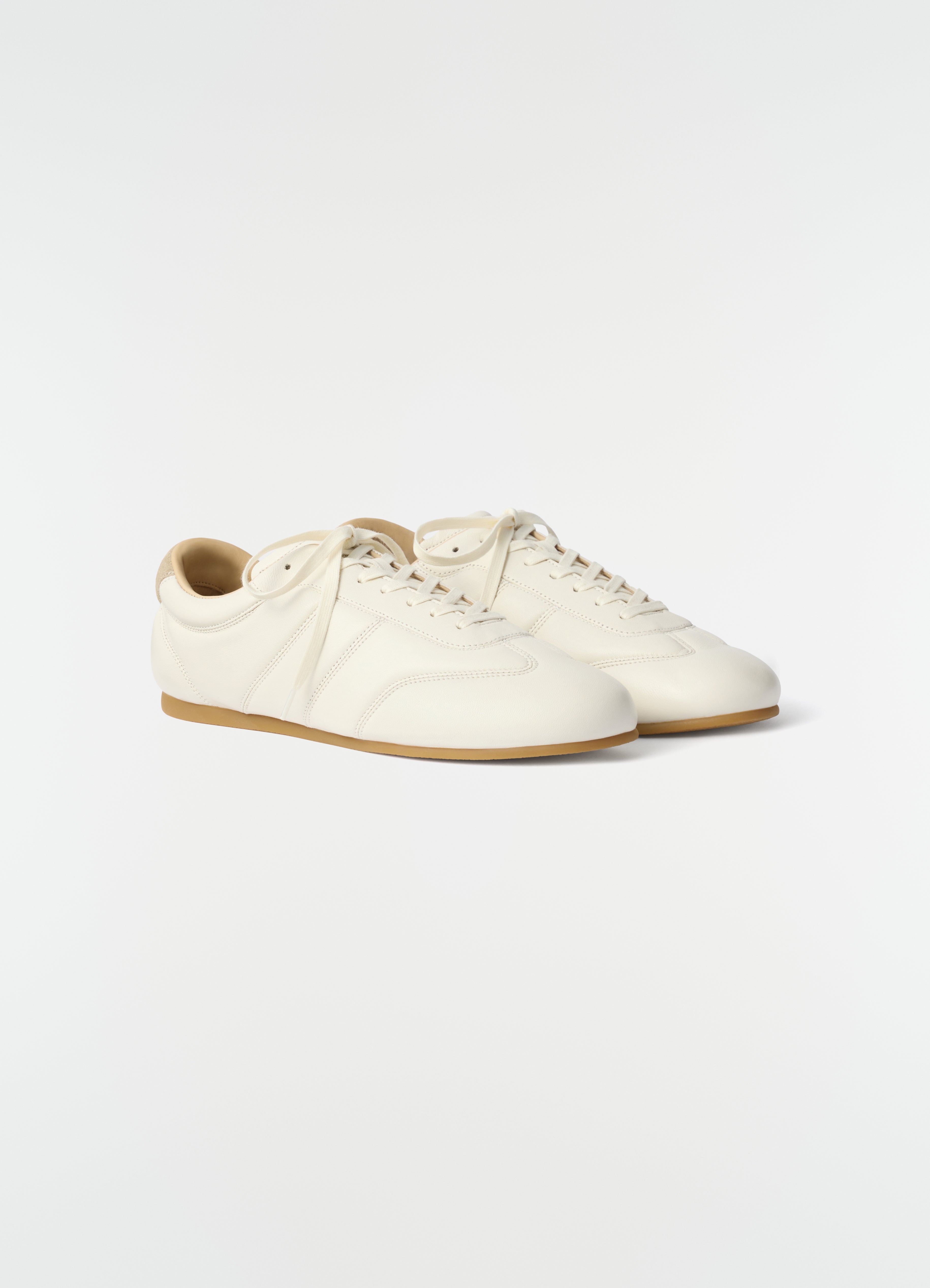 SOFT RUNNER IN LEATHER - Milk - Shiny Nappa Lamb Leather - Men