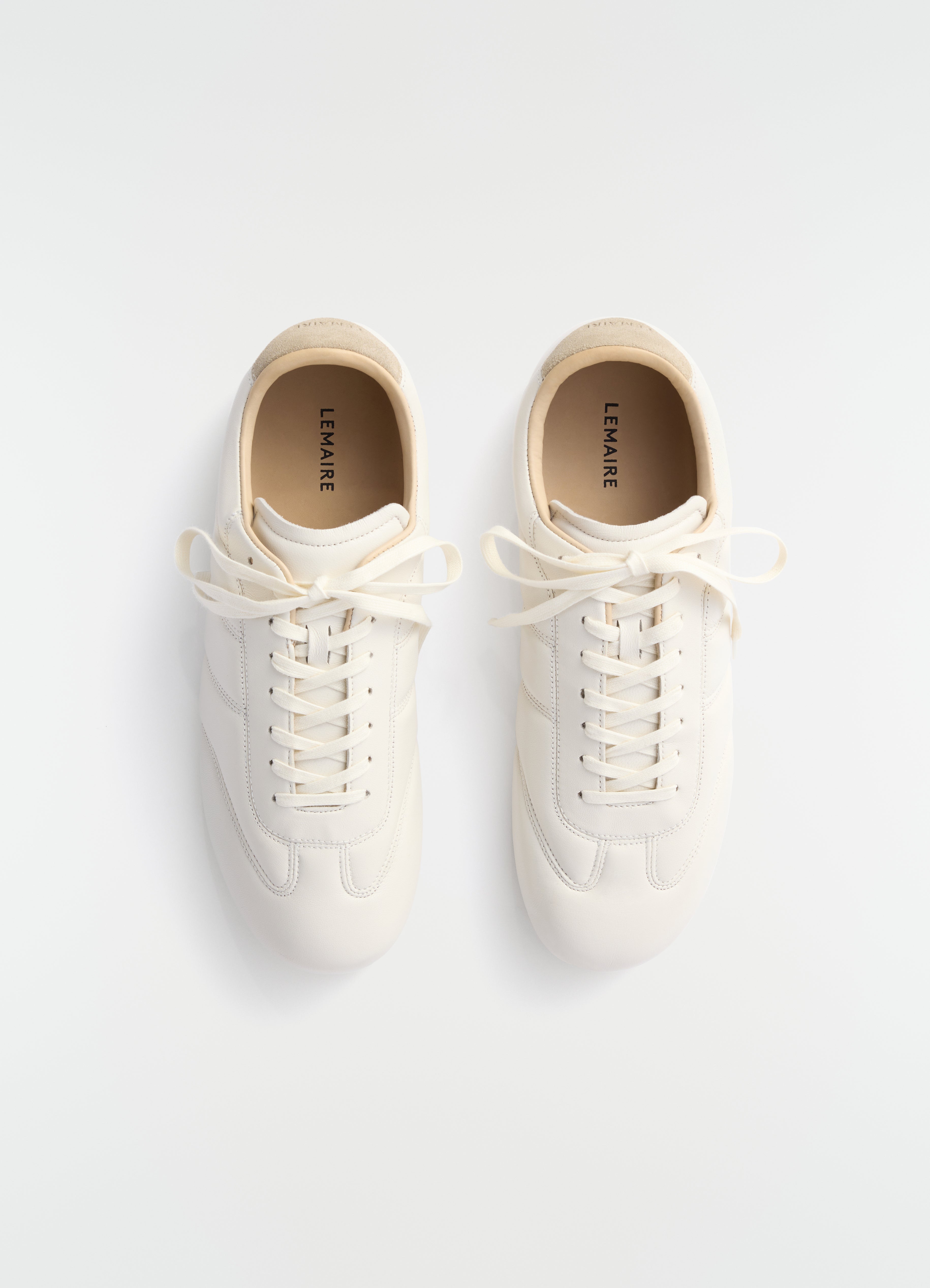 SOFT RUNNER IN LEATHER - Milk - Shiny Nappa Lamb Leather - Men