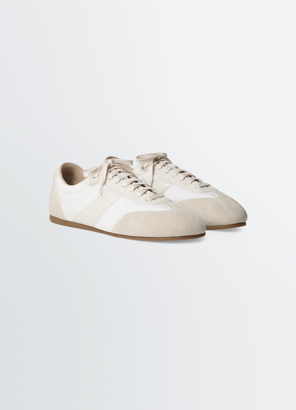 SOFT RUNNERS IN SUEDE LEATHER - White - Mixed Nylon Nappa Suede