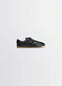 SOFT RUNNER in Black LWG Gold-certified nappa lamb, product shot, side view rubber-soled sneaker