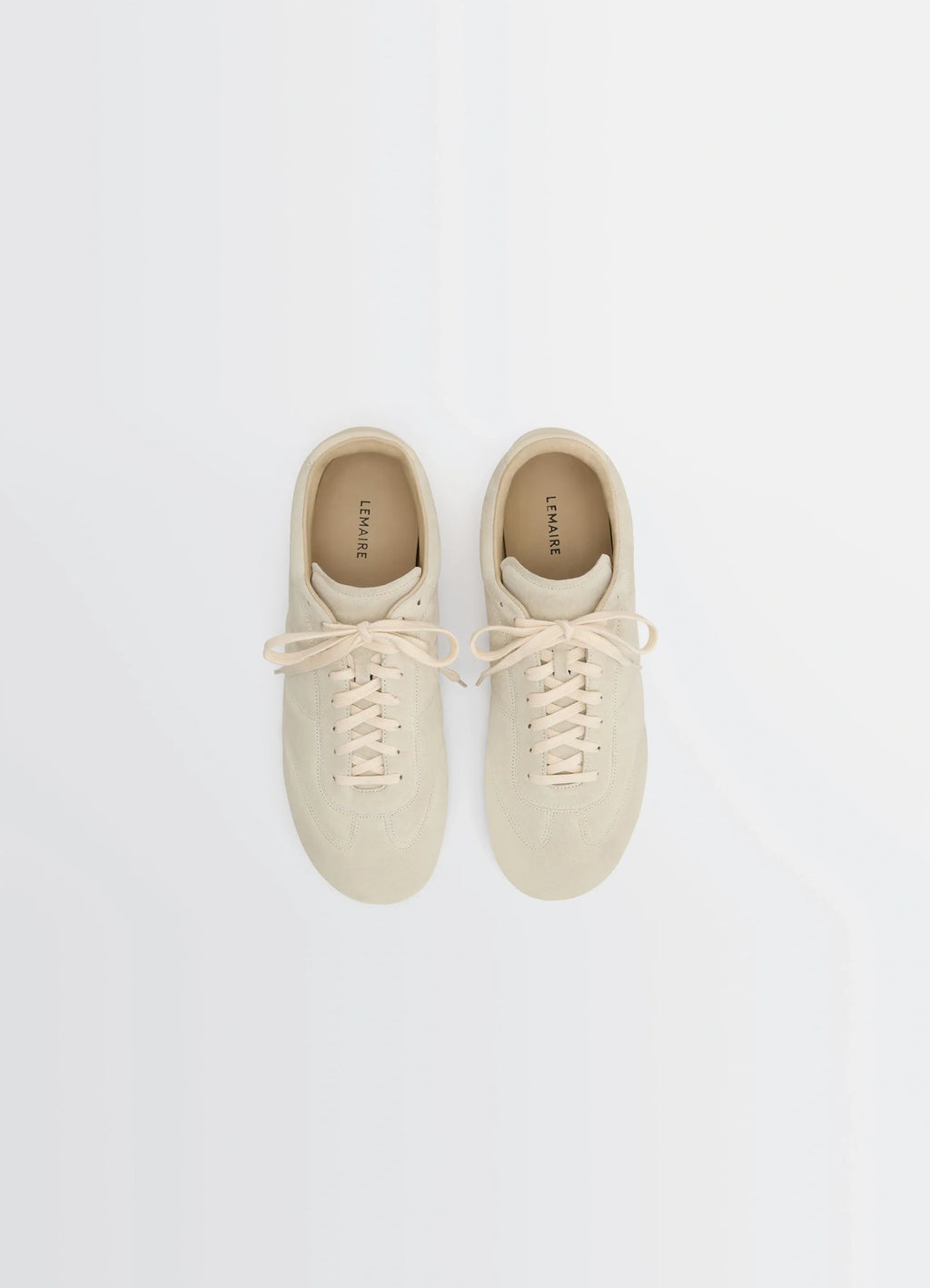Soft Runner in Hand-sueded Lambskin, product shot, top view classic sneaker silhouette
