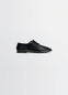 Lemaire Dance Derbies in Black Calf Leather, product shot, side view smooth shiny appearance