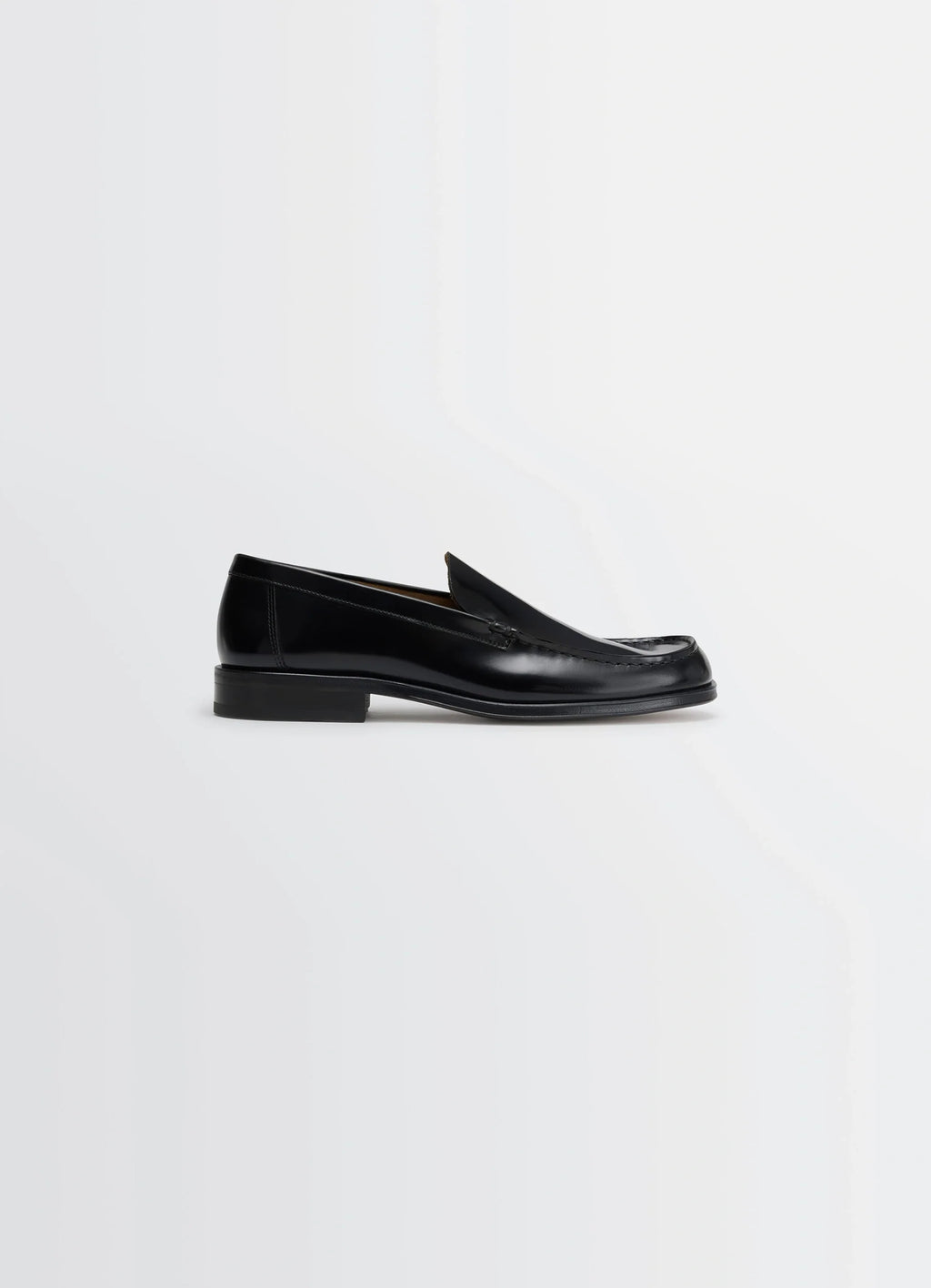 Inspired Formal Loafers in Shiny Smooth Black Leather, product shot, Side view Classic design