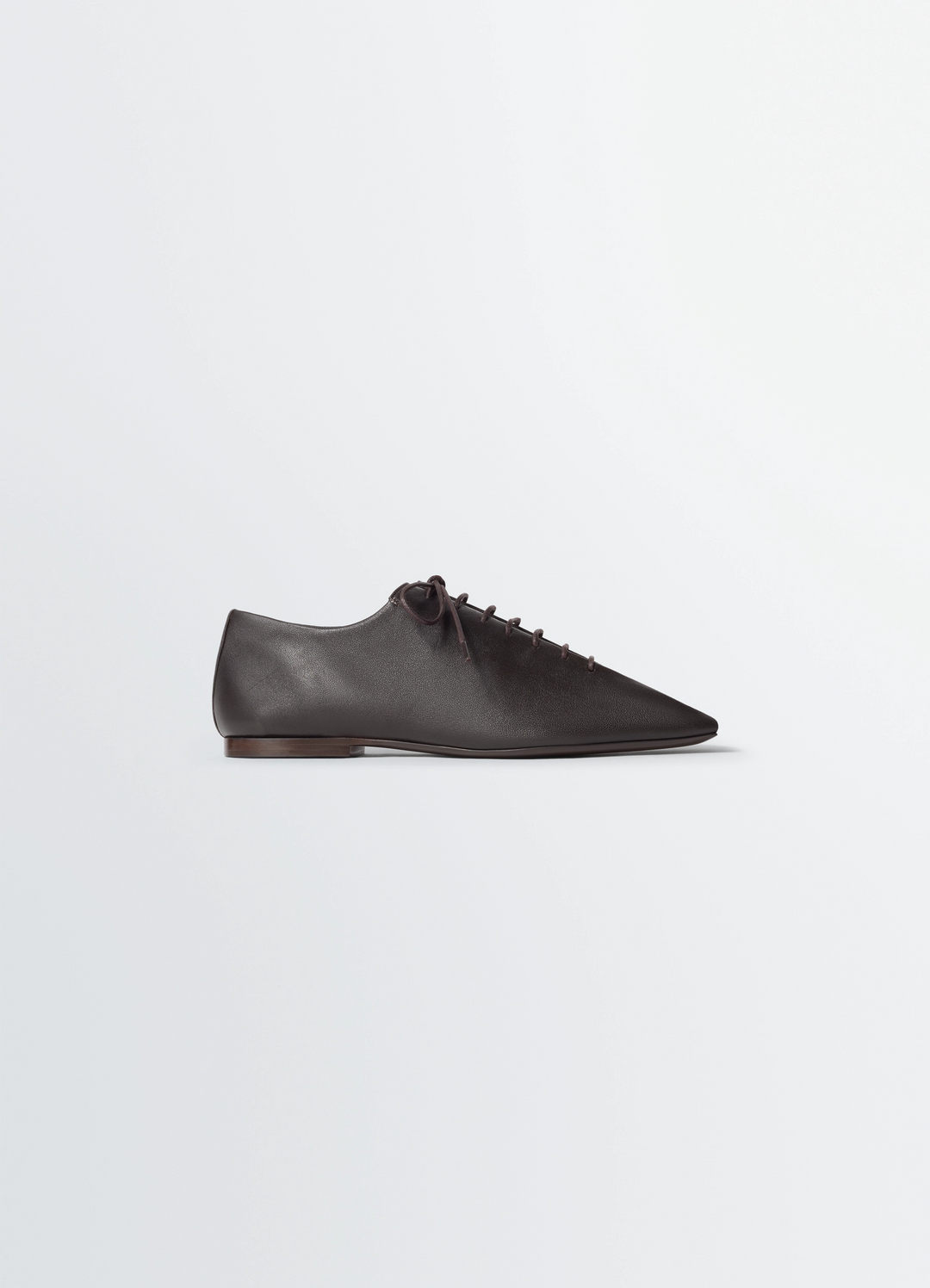 SOURIS FLAT CLASSIC DERBIES IN LEATHER - Dark Chocolate - Washed