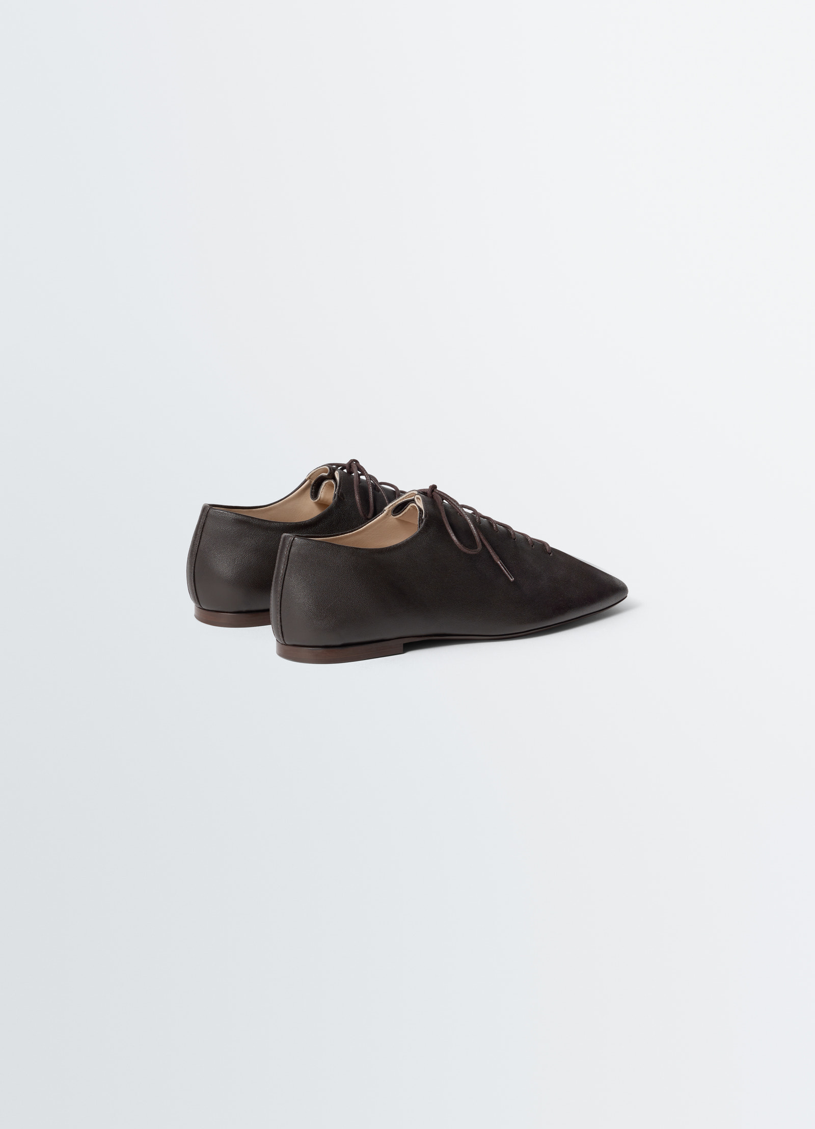 Derbies souris classiques plates en cuir nappa