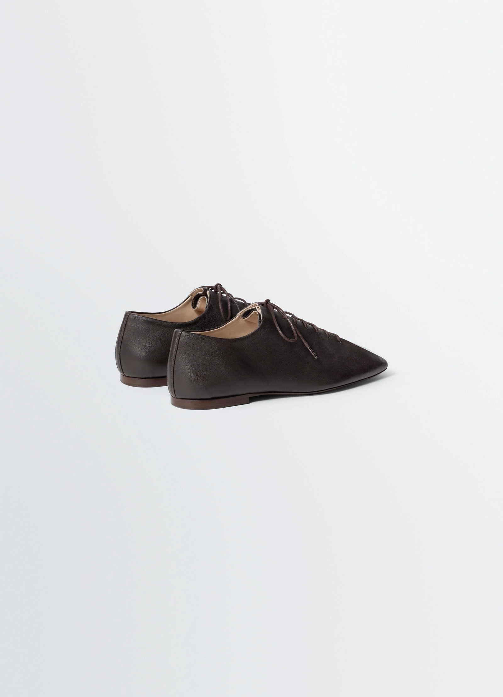 Derbies souris classiques plates en cuir nappa