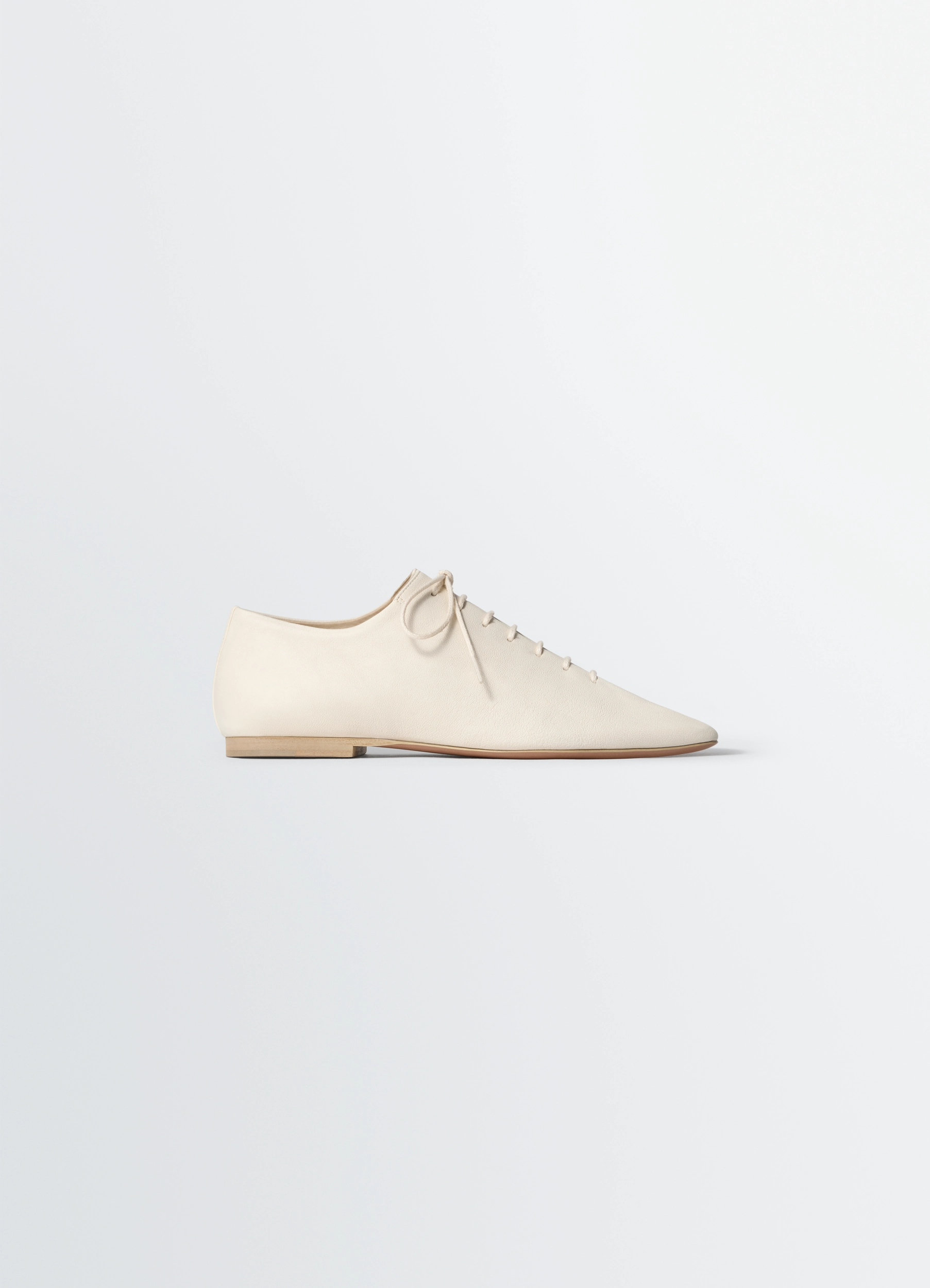 SOURIS FLAT CLASSIC DERBIES IN LEATHER - White - Washed Nappa