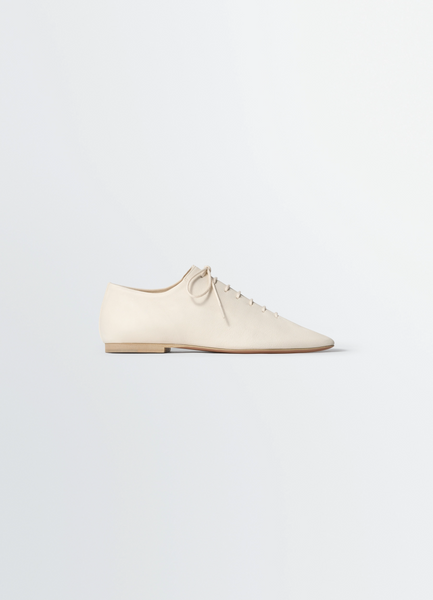 SOURIS フラットクラシックダービー - ホワイト - Washed Nappa