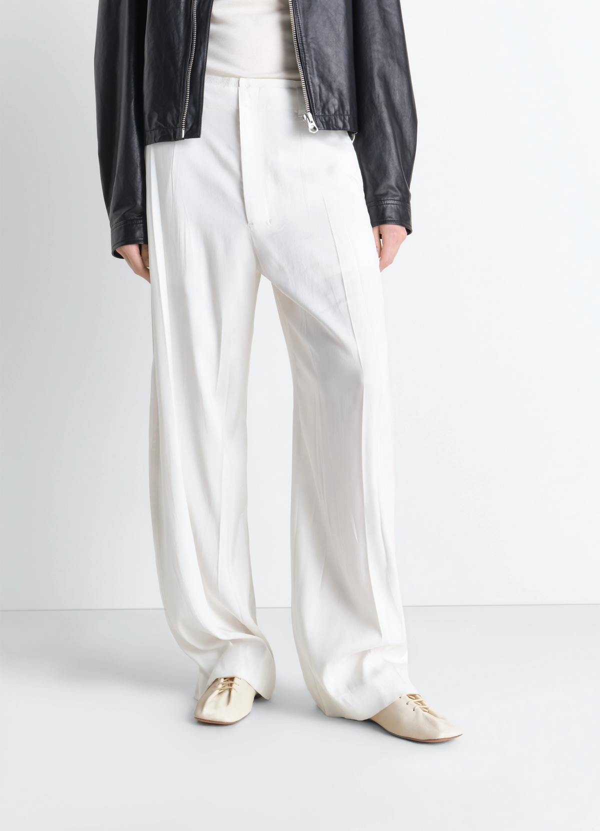SOURIS フラットクラシックダービー - ホワイト - Washed Nappa