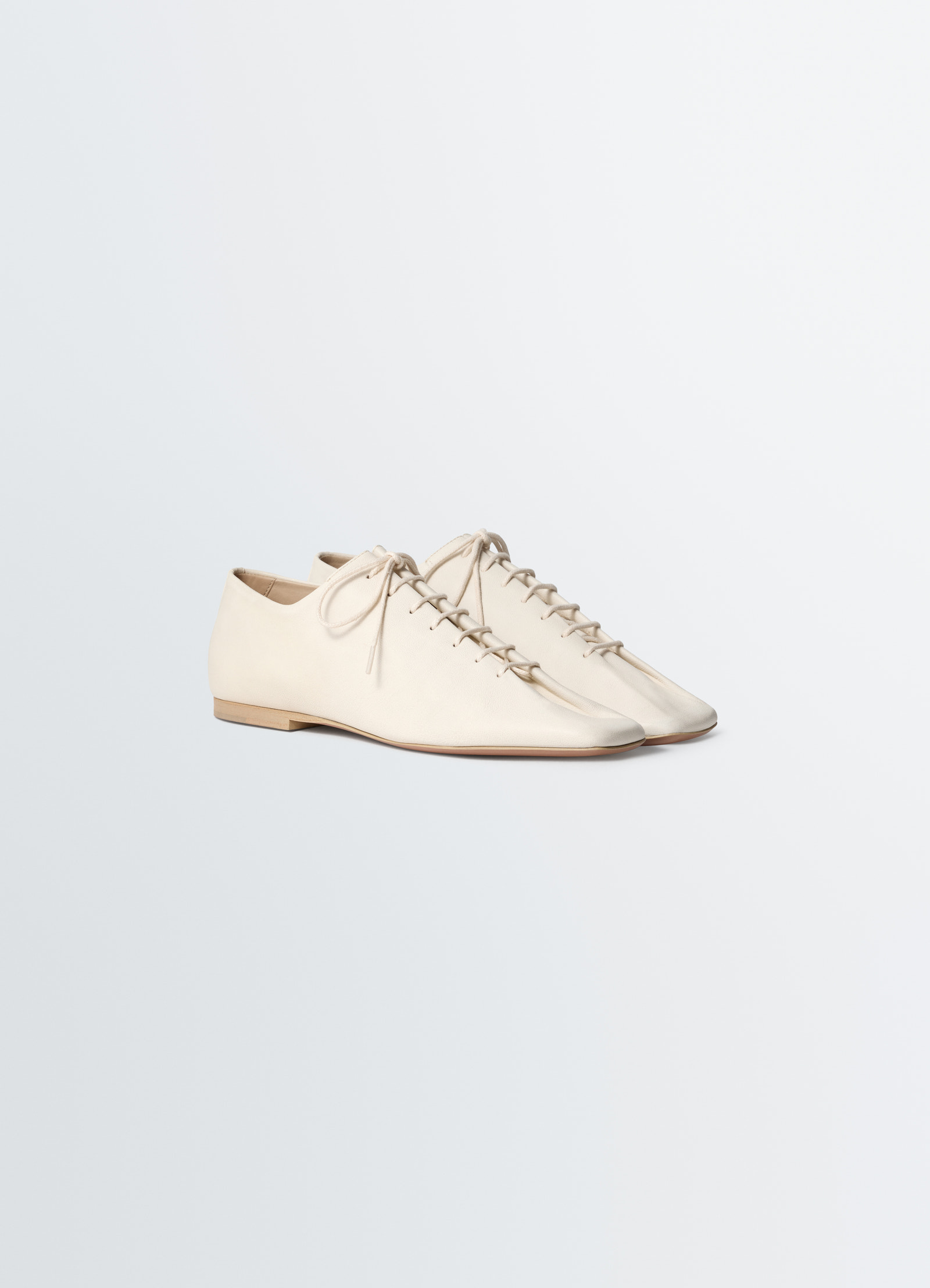 Derbies souris classiques plates en cuir nappa