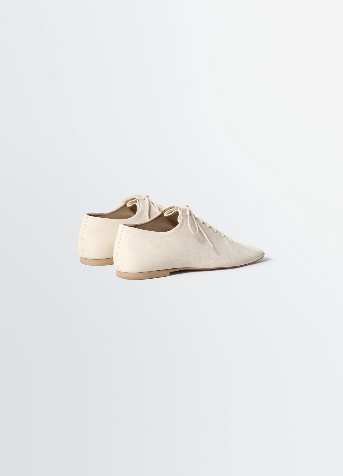SOURIS FLAT CLASSIC DERBIES IN LEATHER - White - Washed Nappa