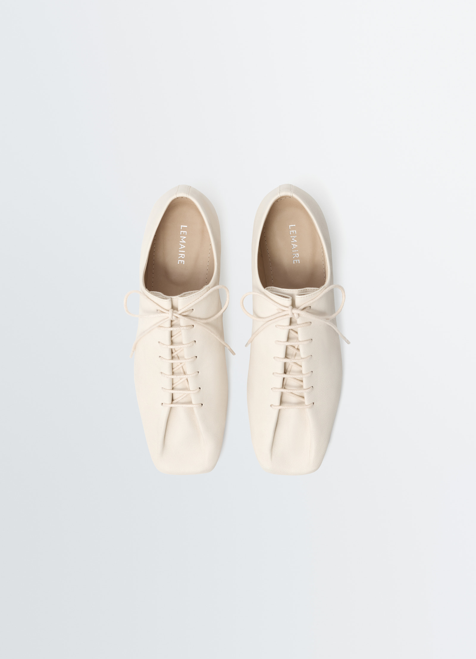 Derbies souris classiques plates en cuir nappa