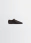 Souris Flat Classic Derbies in Washed Nappa Lambskin Leather, product shot, Side view Sleek flat design