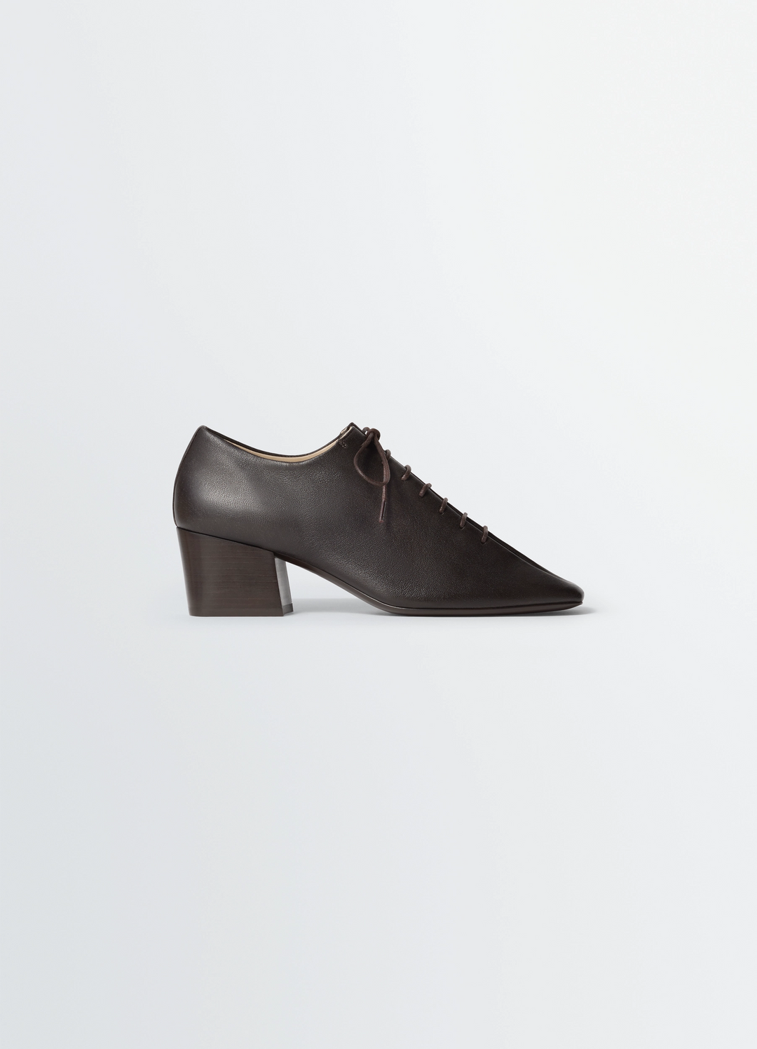 SOURIS CLASSIC DERBIES 55MM HEEL IN LEATHER - Dark Chocolate