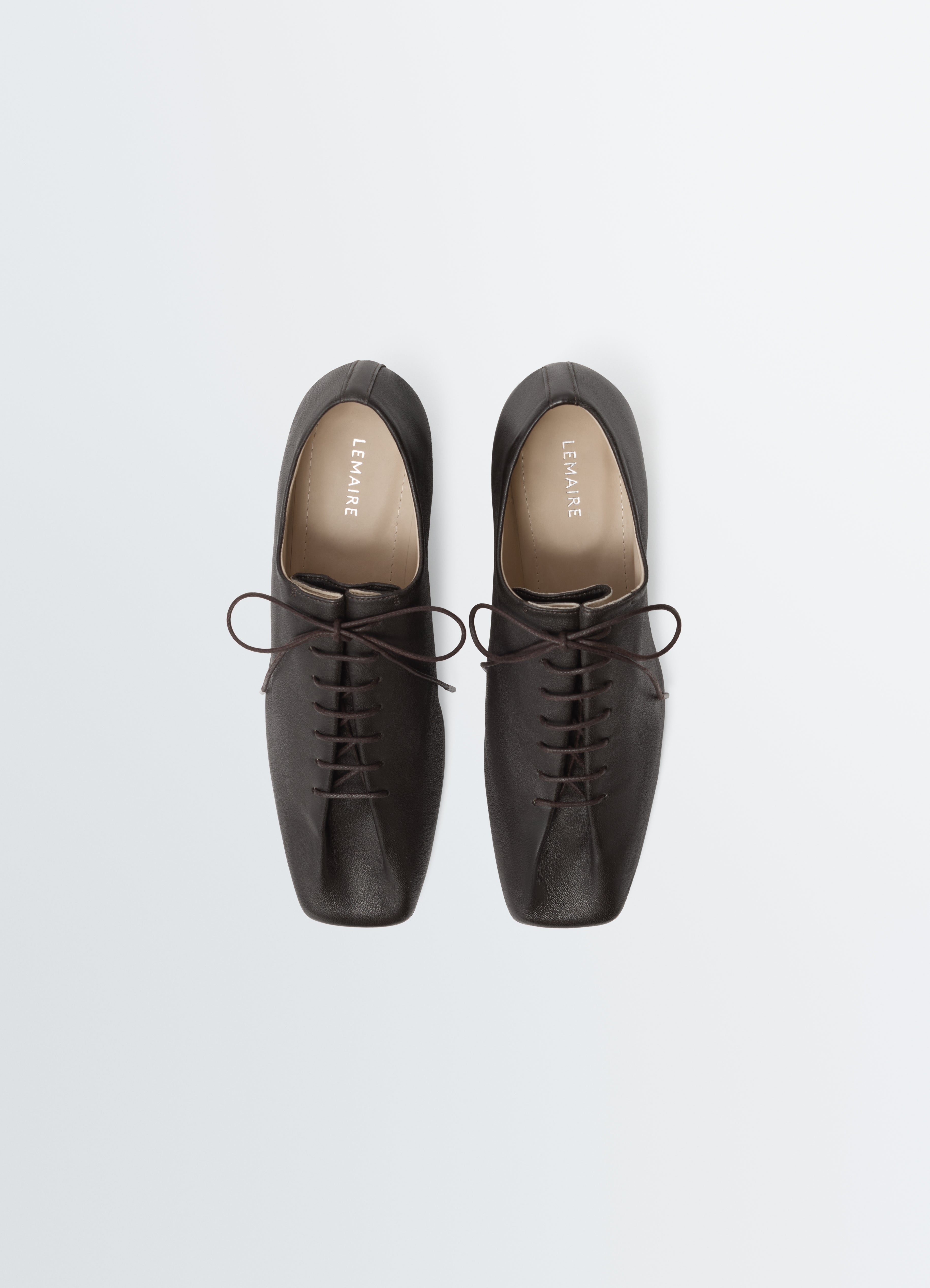SOURIS CLASSIC DERBIES 55MM HEEL IN LEATHER - Dark Chocolate
