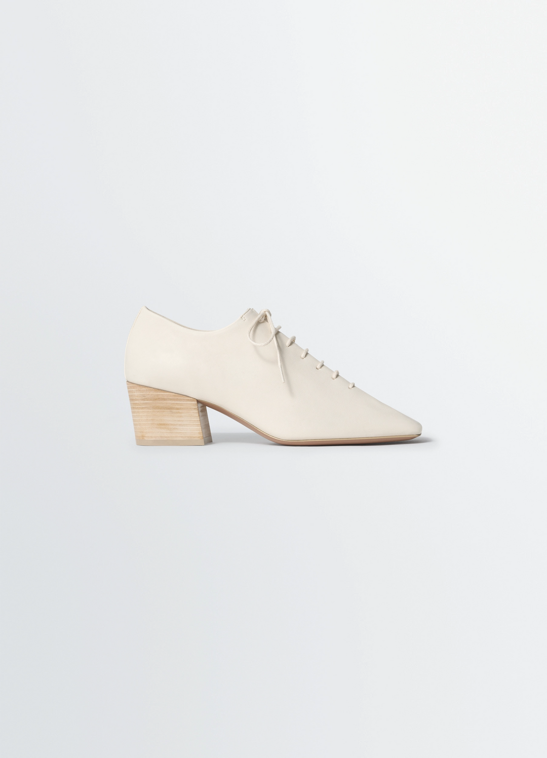 SOURIS CLASSIC DERBIES 55MM HEEL IN LEATHER - White - Washed Nappa