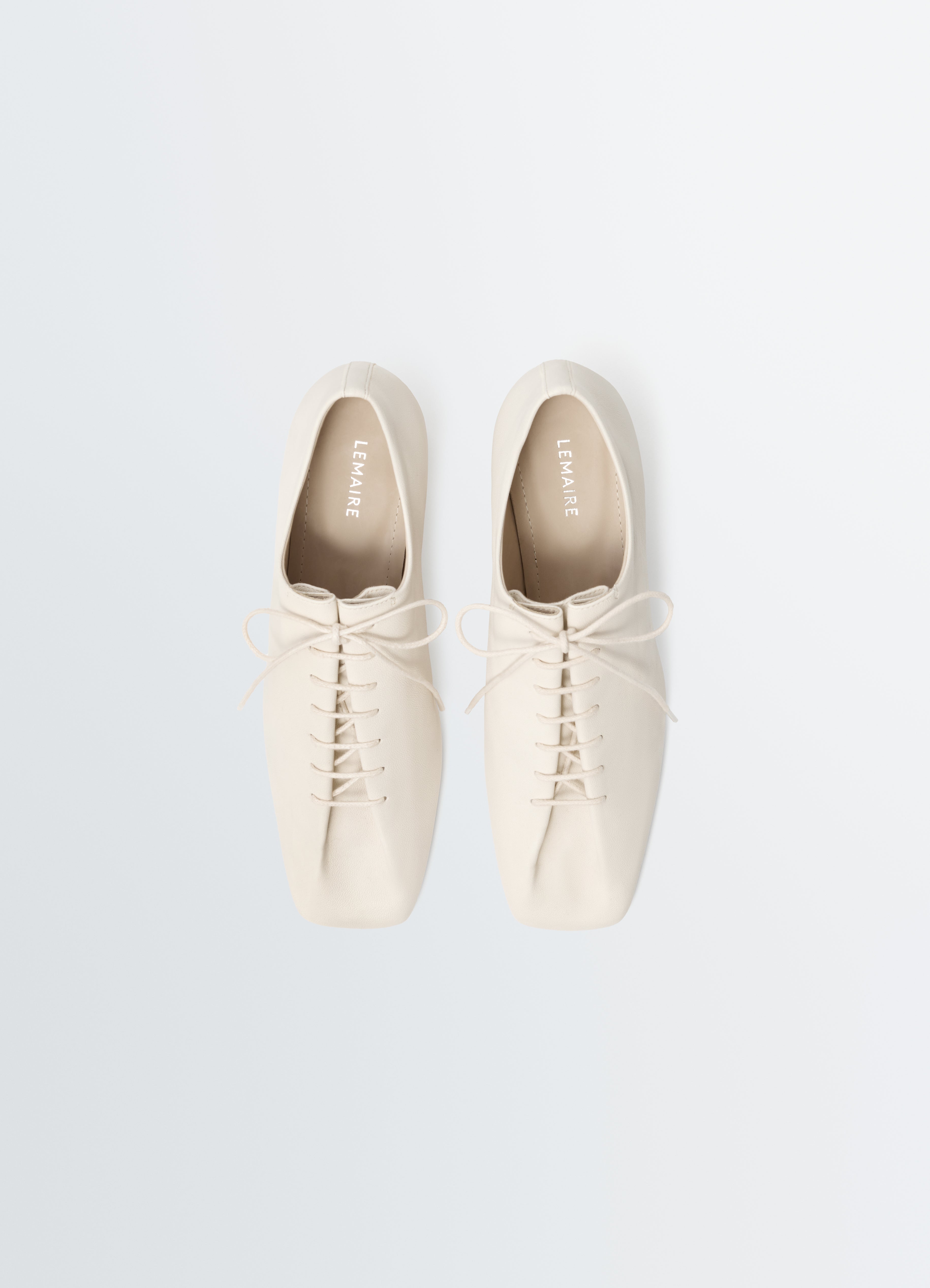 SOURIS CLASSIC DERBIES 55MM HEEL IN LEATHER - White - Washed Nappa